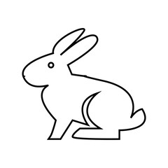 rabbit silhouette icon design template