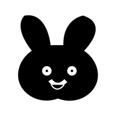 rabbit silhouette icon design template