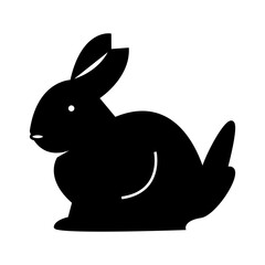rabbit silhouette icon design template