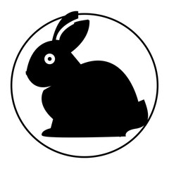 rabbit silhouette icon design template