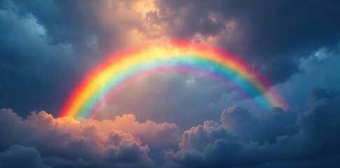 Rainbow Arch Soaring Over Stormy Sky Hope, Renewal, and Overcoming Adversity