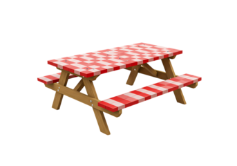 Red and White Picnic Table: Perfect for Outdoor Gatherings