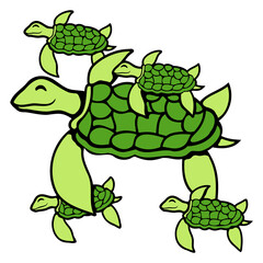 5 water turtles children mom mother father dad fun