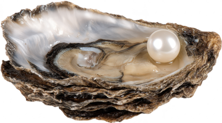 Pearl nestled in an open oyster shell