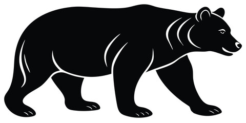 Majestic Black Bear Silhouette Powerful Wildlife Vector Illustration
