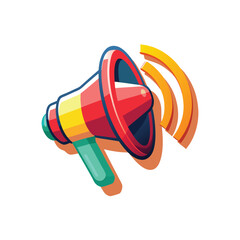 Colorfull Loudspeaker, Microphone, Speaker, Broadcasting, Studio 3d Logo Design