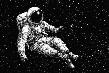 Fototapeta premium Exploring a vast starfield while floating through the mysteries of outer space, Travelling Through Dense Starfield in Outer Space