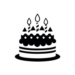 Delicious Birthday Cake Icon Celebrate with Sweet Treats and Festive Candles