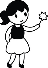 vector illustration of a cute girl