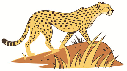 Majestic Cheetah in African Savanna A Stunning Illustration of Wildlife