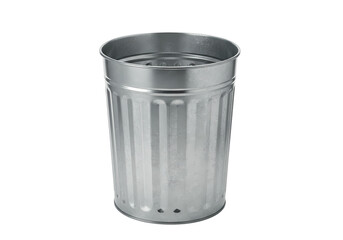 Metal Trash Can:  Commercial Grade, Cylindrical, Outdoor Waste Receptacle