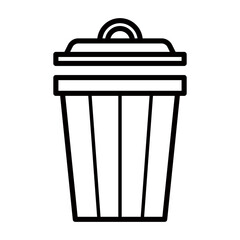 蓋が開いているゴミ箱のイラスト