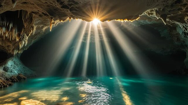 Underwater Sunshine: Exploring Sunbeams and Rays in Cave Sceneries