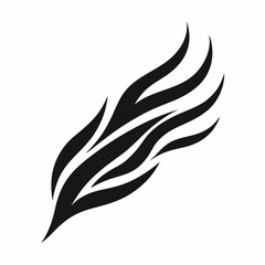 Abstract Flame Tattoo Design Elegant Black Ink Tribal Vector Graphic