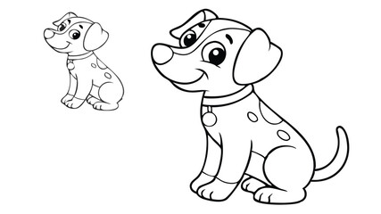Adorable Dalmatian Puppy Coloring Page Fun, Easy Printable Dog Illustration for Kids