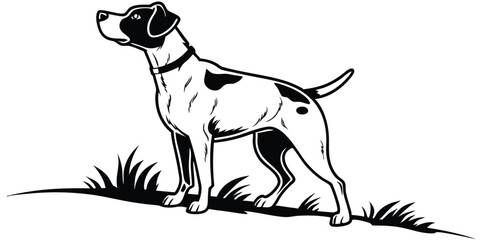 Elegant English Pointer Dog A Classic Hunting Canine Illustration