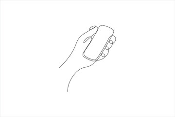 Continuous one line art of smartphone vector illustration premium vector deign
