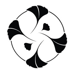 Elegant Ginkgo Biloba Leaf Design Circular Abstract Art Print