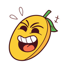 Mango With Funny Cartoon Face