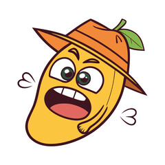 Mango With Funny Cartoon Face