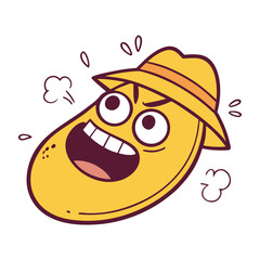 Mango With Funny Cartoon Face