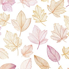 seamless pattern with autumn leaves