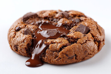 chocolate chip cookies on white background