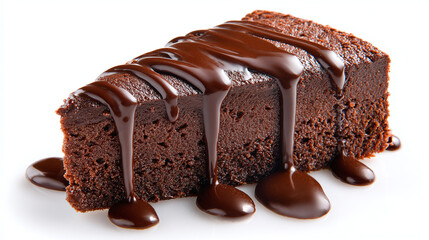 chocolate cake isolated on white