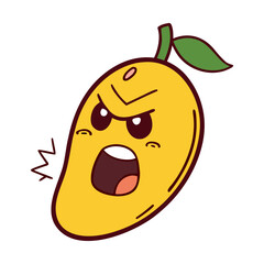 Mango With Funny Cartoon Face