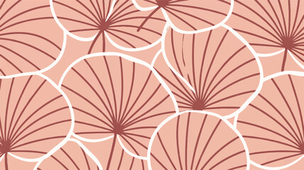 Naklejka premium Stylized fan shapes with radiating lines abstract pattern