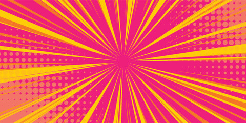 Energetic Pink and Yellow Radial Background