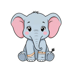Fototapeta premium Adorable Baby Elephant Illustration Cute Cartoon Animal Design