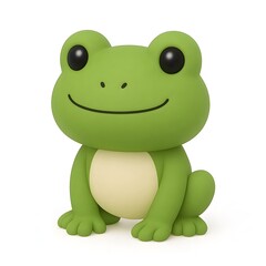 Fototapeta premium 3D Cartoon Frog on White Background