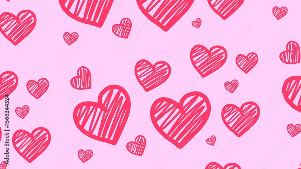 Canvas Prints hand-drawn love shape seamless pattern abstract background illustration