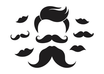 Stylish Mustache and Lip Collection Vector Illustration for Design Projects
