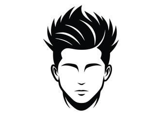 Stylish Men's Hairstyle Modern Spiky Haircut Design Illustration