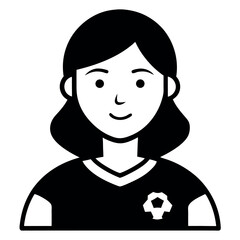 Black and White Portrait of a Smiling Woman in a Soccer Jersey