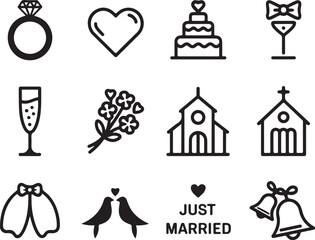 Black Wedding Icons Pack

