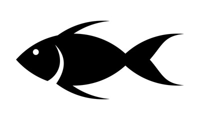black fish icon vector