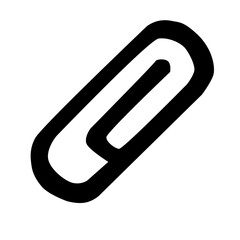 添付ファイルを表すクリップのシンプルなモノクロアイコンイラスト