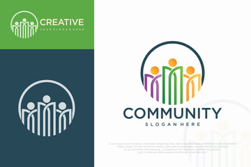 creative colorful social group logos and business cards