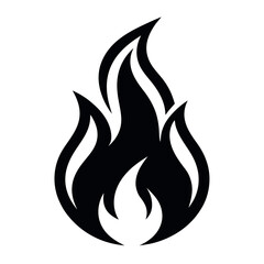 Silhouette of a Stylized Flame Illustration on Isolated White Background Design Element