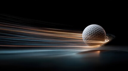 Dynamic Motion Concept with Golf Ball Capturing Speed Trails and Energy in a Studio Setting