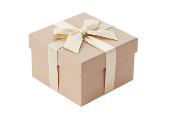 Obraz premium Elegant Blush Pink Gift Box with Cream Ribbon: Perfect for Packaging