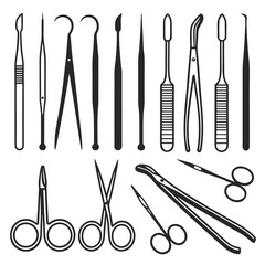 Surgical instruments medical tools collection scalpels