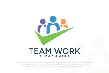 teamwork logo icon business abstract . vector illustration