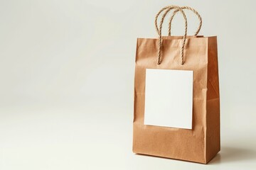 High Quality Image of Little Craft Paper Bag with White Label