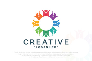 teamwork logo icon business abstract . vector illustration