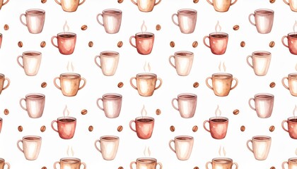 Stylish coffee cup and spoon pattern design for cafe kitchen decor 