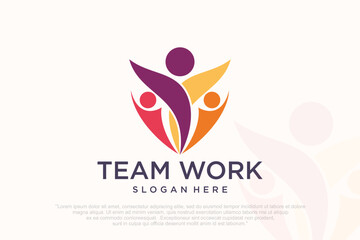 teamwork logo icon business abstract . vector illustration
